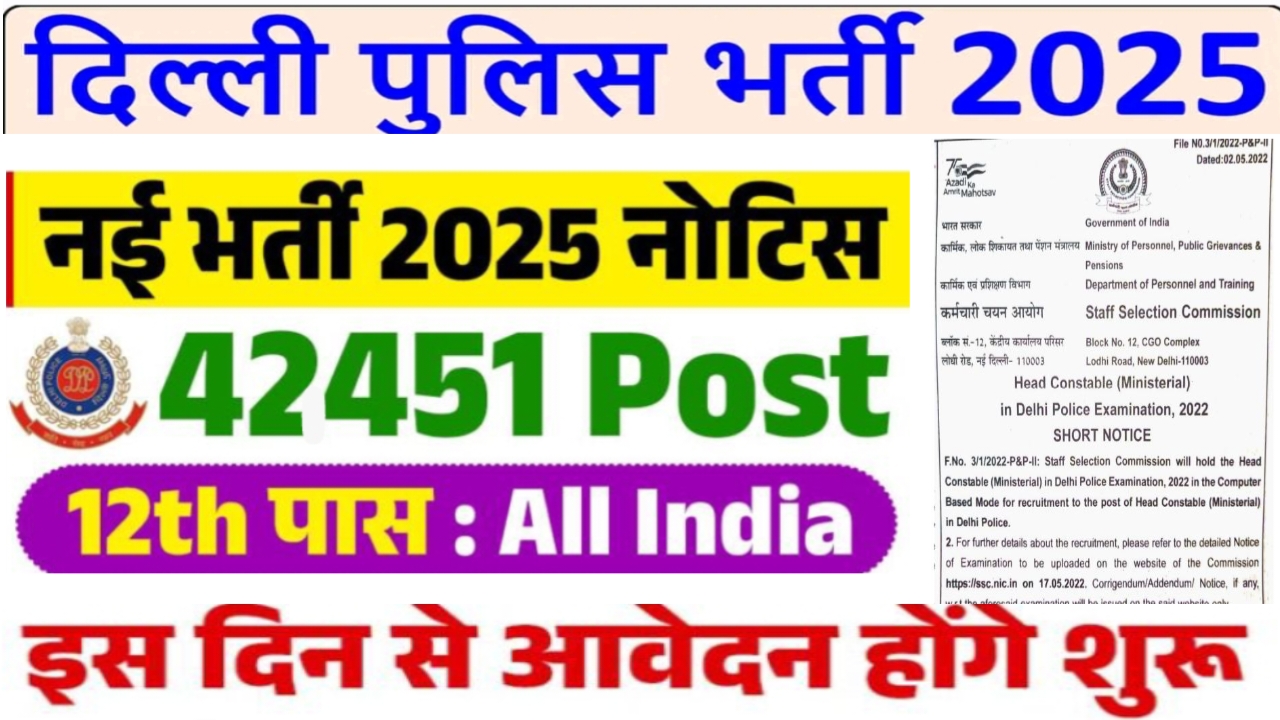 Delhi Police Constable Vacancy 2025