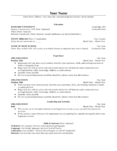 Simple Free Google Docs Resume Template 2025