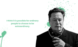 Inspirational quote by Elon Musk on struggle and success.